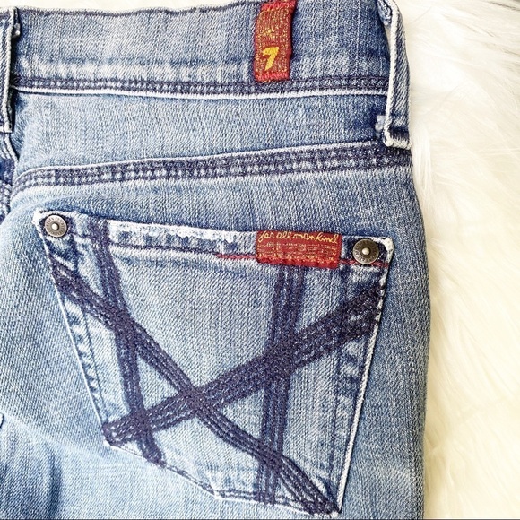 7 FOR ALL MANKIND Mia‎ Cropped & Tabbed Mid Rise Jeans, Size 28 - Picture 6 of 12